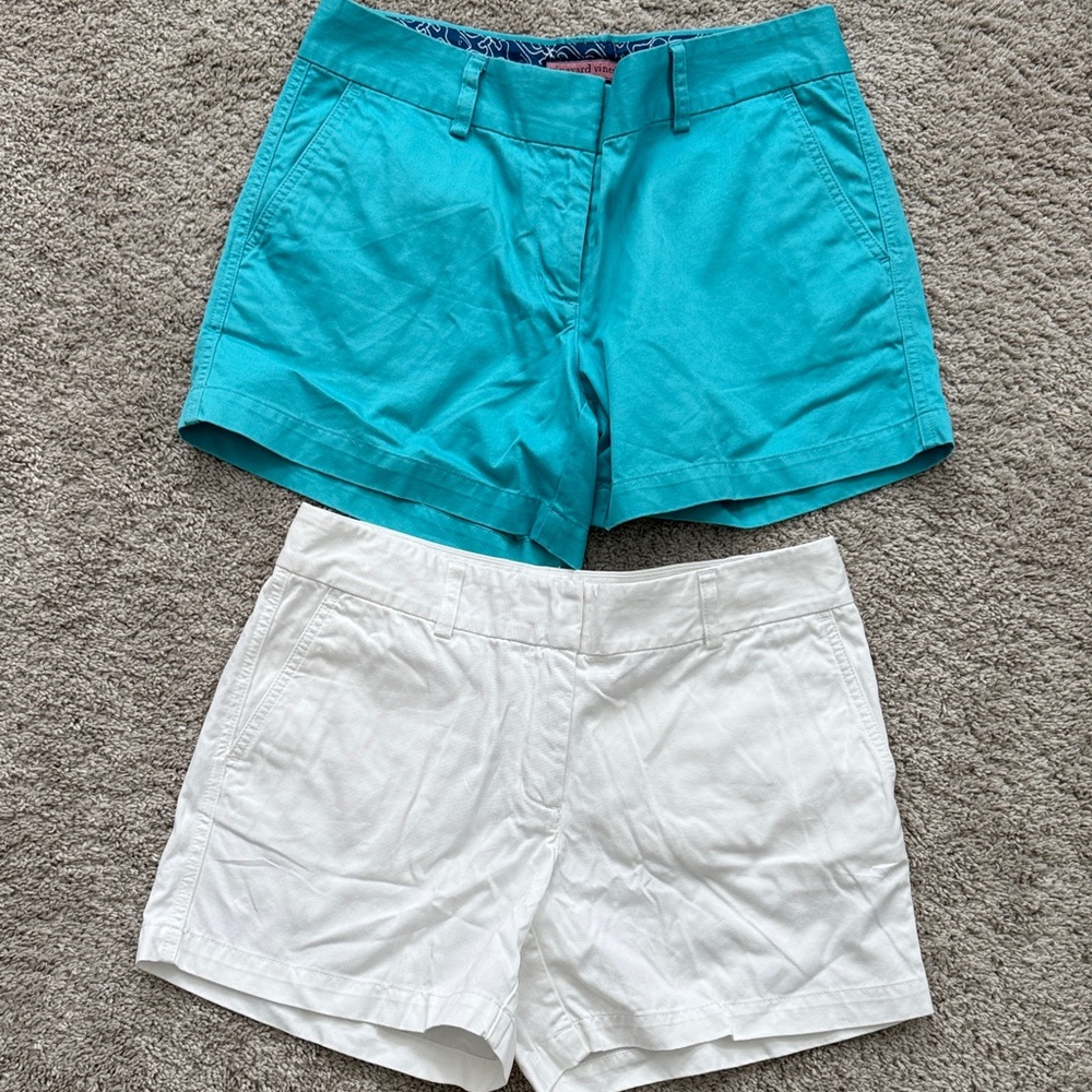 Vineyard Vines Turquoise and White Women's Shorts